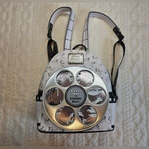NWT Disney Parks Loungefly Disney 100 Steamboat Willie Film Reel Mini Backpack